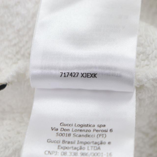 未使用品▼GUCCI adidas グッチ アディダス 23SS 717427 コットン100% ロゴプリント プルオーバー パーカー ホワイト S 正規品 メンズ_5