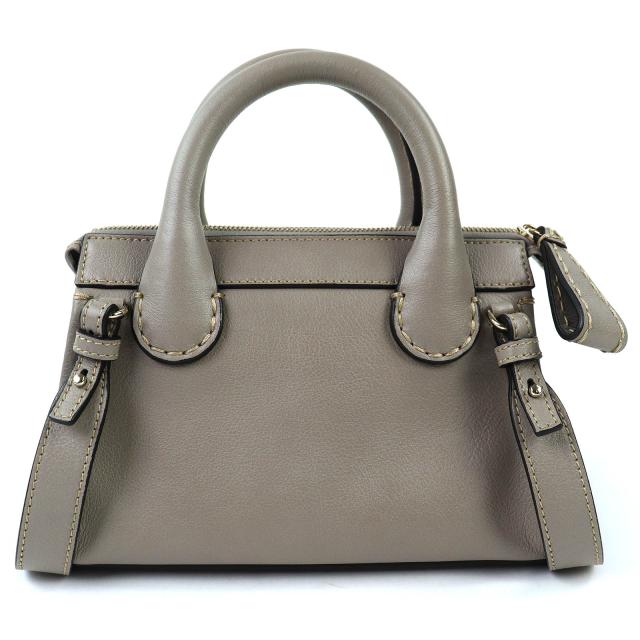 極美品△Chloe クロエ CHC21WS451F43053 EDITH MINI BAG レザー 2WAY ハンドバッグ ショルダーバッグ カシミアグレー 袋付き レディース_2