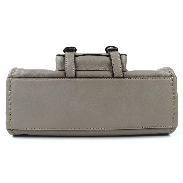 極美品△Chloe クロエ CHC21WS451F43053 EDITH MINI BAG レザー 2WAY ハンドバッグ ショルダーバッグ カシミアグレー 袋付き レディース_4