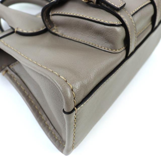 極美品△Chloe クロエ CHC21WS451F43053 EDITH MINI BAG レザー 2WAY ハンドバッグ ショルダーバッグ カシミアグレー 袋付き レディース_5