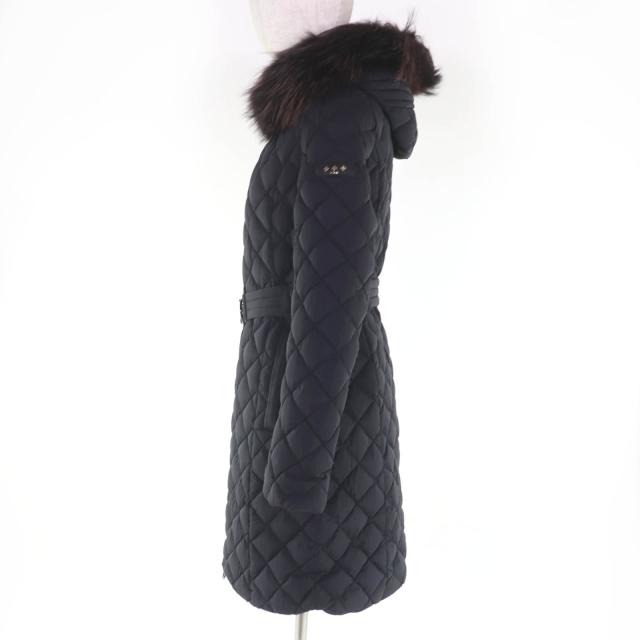 美品☆TATRAS タトラス 22AW LTSE22A4399-D PALMA ファー・フード・ベルト付 キルティングダウンコート ブラック 03 正規品 レディース_1