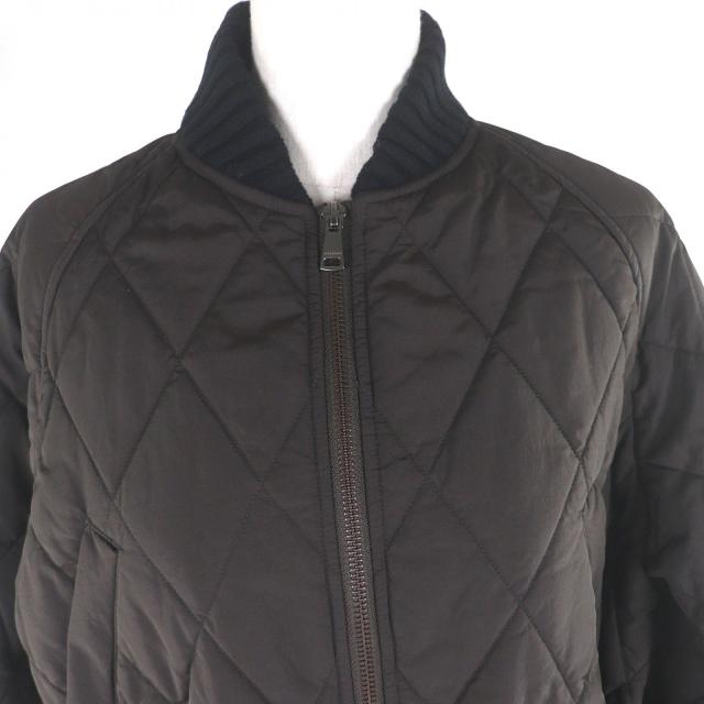 美品□WEEKEND MaxMara ウィークエンド マックスマーラ 548604136 ベルテッド キルティングジャケット ブラウン 42 正規品 レディース_1