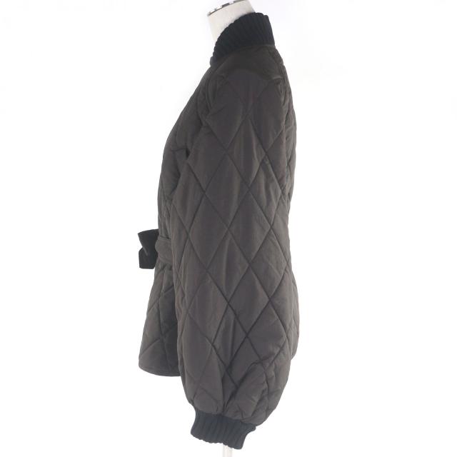 美品□WEEKEND MaxMara ウィークエンド マックスマーラ 548604136 ベルテッド キルティングジャケット ブラウン 42 正規品 レディース_2