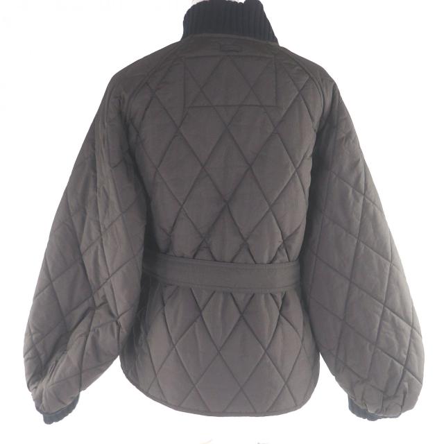 美品□WEEKEND MaxMara ウィークエンド マックスマーラ 548604136 ベルテッド キルティングジャケット ブラウン 42 正規品 レディース_3