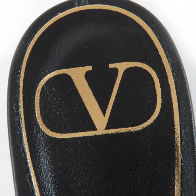 未使用品☆Valentino Garavani ヴァレンティノガラヴァーニ ローマンスタッズ フラット レザー ミュール ブラック 36.5 伊製 レディース