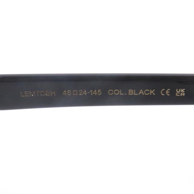 美品□MOSCOT モスコット LEMTOSH レムトッシュ ウェリントンフレーム メガネ 眼鏡 アイウェア ブラック 46□24-145 ケース付き メンズ