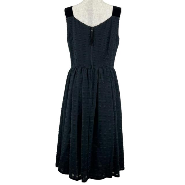 極美品▲FOXEY BOUTIQUE フォクシー ブティック 40155 コットン ノースリ ドレス ワンピース ブラック 40 日本製 正規品 レディース_2