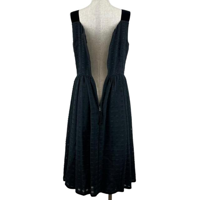 極美品▲FOXEY BOUTIQUE フォクシー ブティック 40155 コットン ノースリ ドレス ワンピース ブラック 40 日本製 正規品 レディース_3