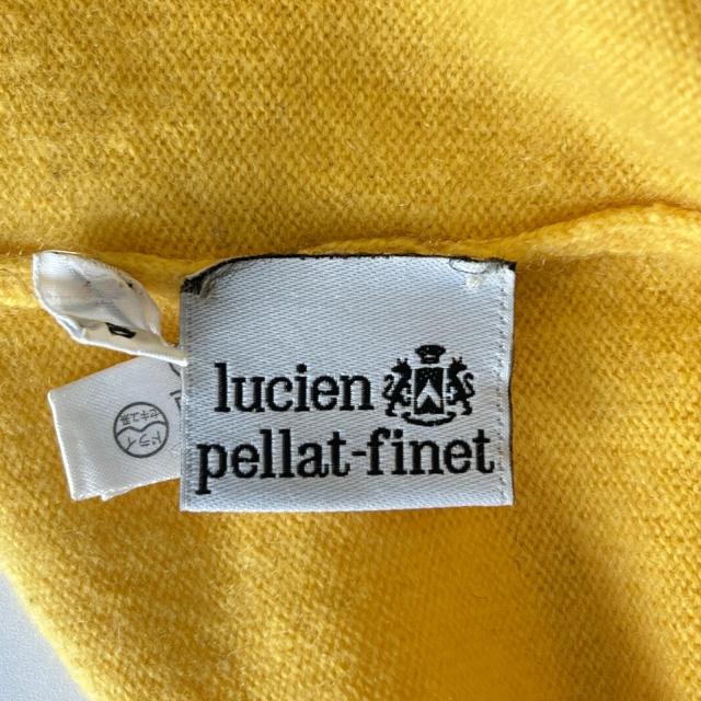 美品▲Lucien Pellat-Finet ルシアンペラフィネ カシミヤ100％ スケボー柄 クルーネック 長袖 ニット イエロー S 正規品 レディース_5