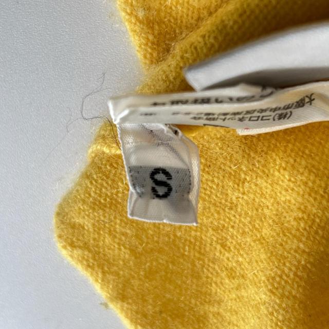 美品▲Lucien Pellat-Finet ルシアンペラフィネ カシミヤ100％ スケボー柄 クルーネック 長袖 ニット イエロー S 正規品 レディース_6