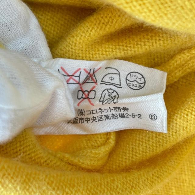 美品▲Lucien Pellat-Finet ルシアンペラフィネ カシミヤ100％ スケボー柄 クルーネック 長袖 ニット イエロー S 正規品 レディース_7