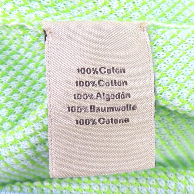 極美品△HERMES エルメス コットン100% クルーネック バイカラー 半袖ニット ライトグリーン ライトブルー XS イタリア製 メンズ_5