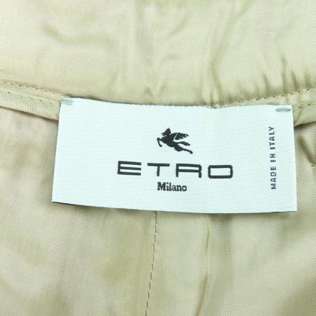 極美品△ETRO エトロ 211-14096-1579 コットン チェック柄 裾フリンジ ツイード パンツ ベージュ マルチカラー 42 伊製 正規品 メンズ_7