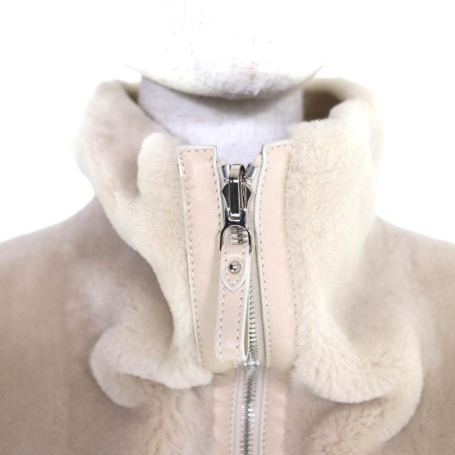未使用品◇HERMES エルメス 25AW 5H1229D5 2way ムートン シープスキン リバーシブル ベスト ベージュ 38 イタリア製 正規品 レディース_3