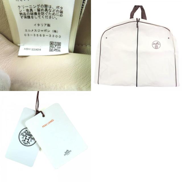 未使用品◇HERMES エルメス 25AW 5H1229D5 2way ムートン シープスキン リバーシブル ベスト ベージュ 38 イタリア製 正規品 レディース_9