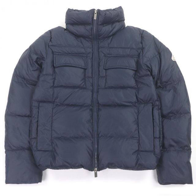 美品□Pyrenex ピレネックス BASILE ロゴワッペン スタンドカラー ダウンジャケット ネイビー XS ブルガリア製 正規品 メンズオススメ◎