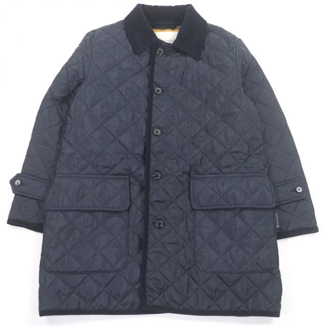 極美品□Mackintosh マッキントッシュ BEATTOCK 襟元コーデュロイ キルティングコート 中綿コート ネイビー 36 英国製 正規品 メンズ
