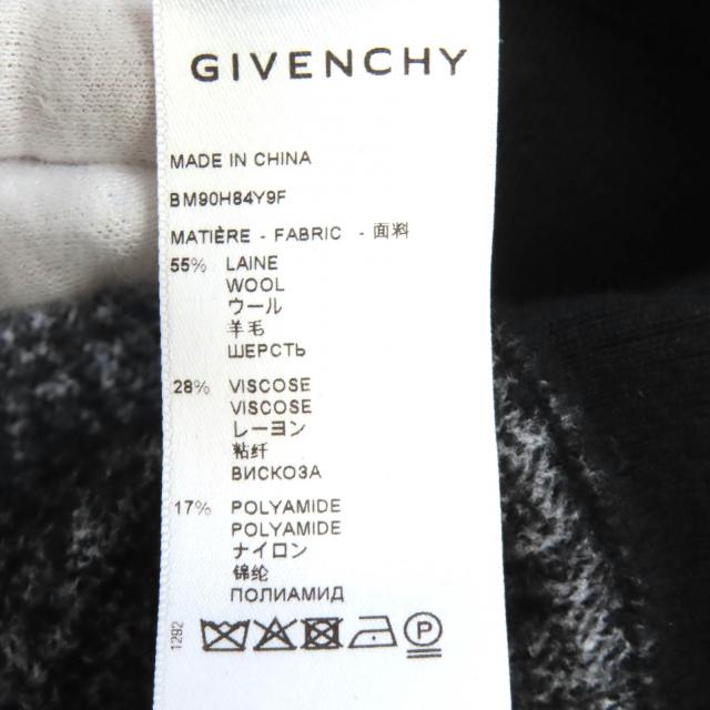 美品△GIVENCHY ジバンシィ BM90H84Y9F ウール 4G ロゴ総柄 長袖 ニット セーター ブラック ホワイト S 正規品 メンズ オススメ◎_5
