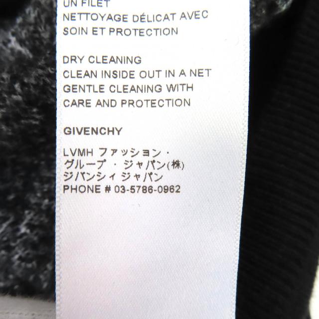 美品△GIVENCHY ジバンシィ BM90H84Y9F ウール 4G ロゴ総柄 長袖 ニット セーター ブラック ホワイト S 正規品 メンズ オススメ◎_6