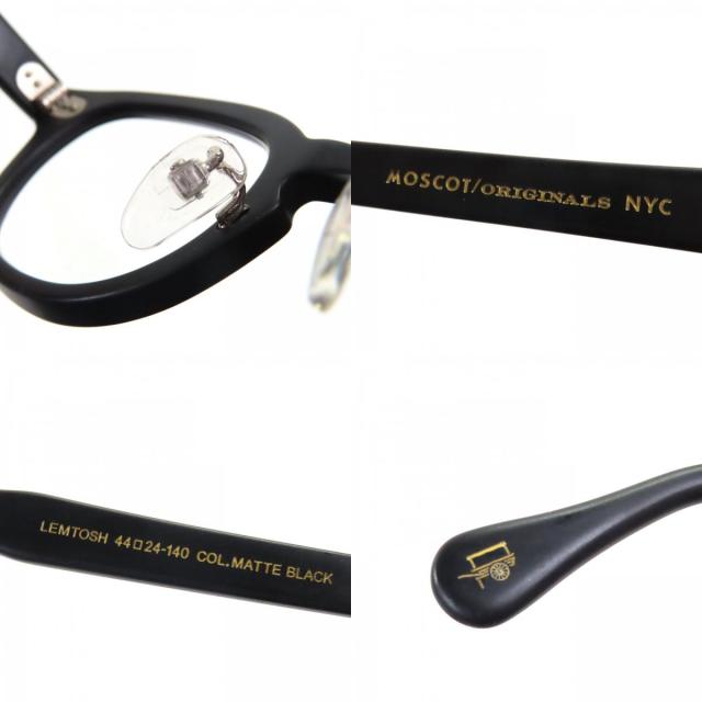 極美品▼MOSCOT モスコット LEMTOSH レムトッシュ メガネ 眼鏡 アイウェア マットブラック 44□24-140 度入り ケース付き メンズ