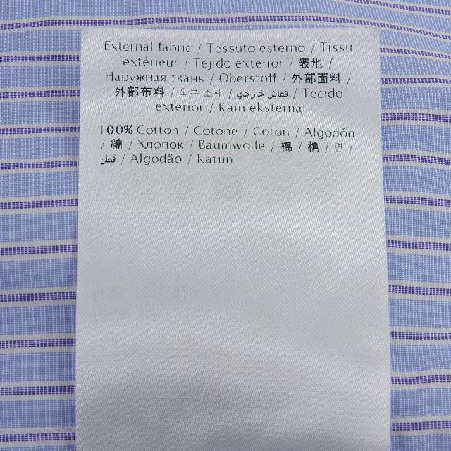 美品▲VALENTINO ヴァレンティノ 2V3ABK7082C コットン100％ ストライプ 長袖 カッターシャツ ライトブルー 39 イタリア製 正規品 メンズ_6