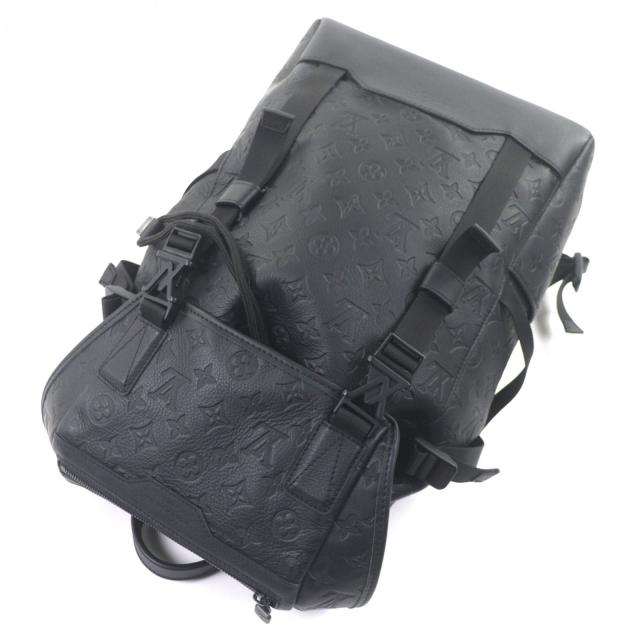 未使用品▼LOUIS VUITTON ルイヴィトン M24776 ゲットアウェイ・バックパック モノグラムシャドウ レザー ノワール メンズ 定価687500円_5