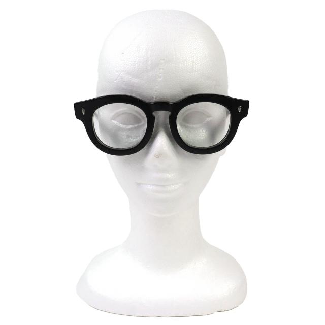 良品△EFFECTOR エフェクター TANTO ボストン メガネ 眼鏡 アイウェア ブラック 度入り ケース付き 日本製 メンズ