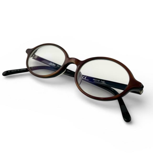 美品▲JEAN-PAUL GAULTIER ジャンポールゴルチエ 55-7003 メガネ 眼鏡 アイウェア ブラウン 48□19 145 度入り 日本製 メンズ