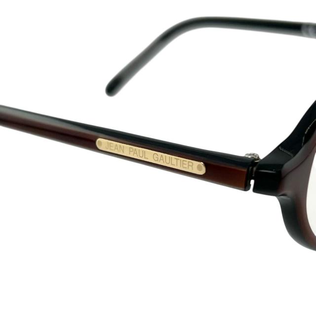 美品▲JEAN-PAUL GAULTIER ジャンポールゴルチエ 55-7003 メガネ 眼鏡 アイウェア ブラウン 48□19 145 度入り 日本製 メンズ