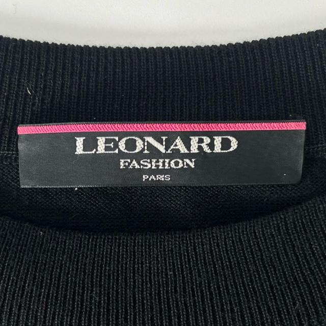 極美品▲LEONARD FASHION レオナール ファッション ウール シルク混 総柄 プルオーバー ニット マルチカラー L 日本製 正規品 レディース_4