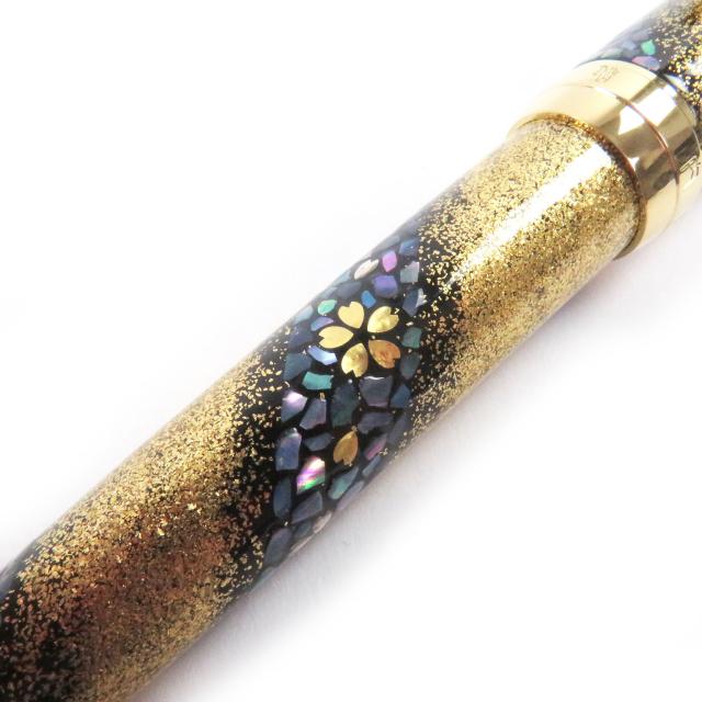 極美品□SAILOR セーラー ペン先21K Mニブ プロフェッショナルギア 内閣総理大臣特別慰労品 螺鈿蒔絵 桜流し 万年筆 ゴールド メンズ_5