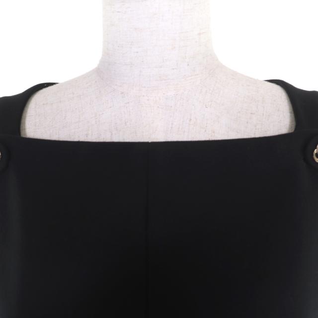 極美品◇GUCCI グッチ 813807 コットン100％ GGボタン ドレス ワンピース ブラック 42 ハンガー・ガーメント付き 伊製 正規品 レディース_3