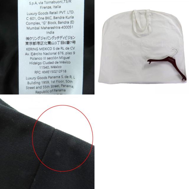 極美品◇GUCCI グッチ 813807 コットン100％ GGボタン ドレス ワンピース ブラック 42 ハンガー・ガーメント付き 伊製 正規品 レディース_9
