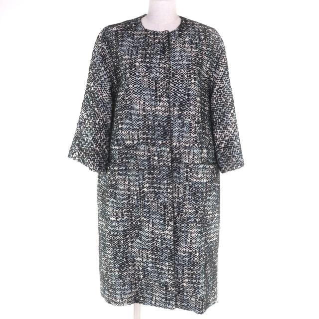 極美品◇MARNI マルニ CPMAO03U00TW578 比翼仕立て アクリル ノーカラー ツイード コート マルチカラー 38 イタリア製 正規品 レディース