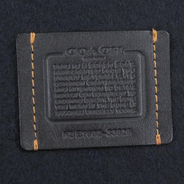 美品□COACH コーチ 33826 ウール100％ レザーエルボーパッチ チェスターコート ロングコート ネイビー M 正規品 メンズオススメ◎_6