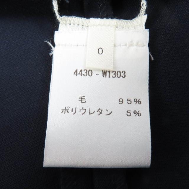 極美品☆THE ROW ザロウ 4430-W1303 ウール ストレート スリム ボトムス パンツ ネイビー 0 USA製 正規品 レディース_7