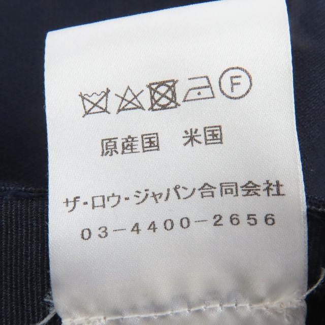 極美品☆THE ROW ザロウ 4430-W1303 ウール ストレート スリム ボトムス パンツ ネイビー 0 USA製 正規品 レディース_8
