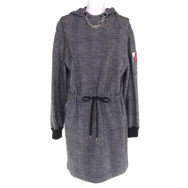 極美品△LOUIS VUITTON ルイヴィトン 23AW 1AC3MF プリンスオブウェールズフーディドレス グレンチェックワンピース S 正規品 定価365200