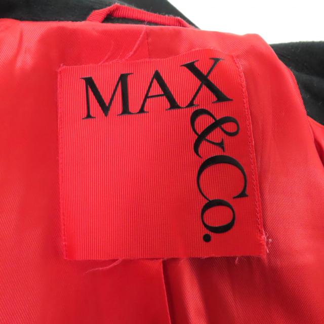美品★MAX&CO マックスアンドコー 2023年製 70140823 ロゴボタン付 ダブルブレスト ロング丈 ウールコート ブラック 38 正規品_6
