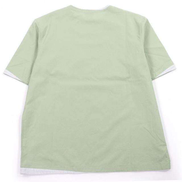 未使用品□HERMES エルメス 21SS コットン100％ ジップデザイン ショートスリーブ カットソー ライトグリーン 41 フランス製 正規品_2