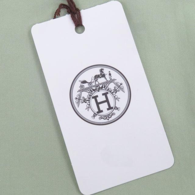 未使用品□HERMES エルメス 21SS コットン100％ ジップデザイン ショートスリーブ カットソー ライトグリーン 41 フランス製 正規品_8