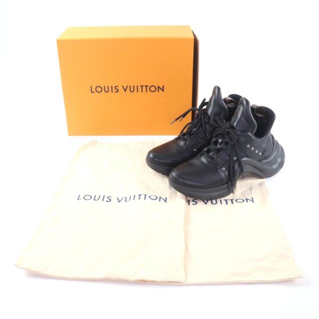 極美品★LOUIS VUITTON ルイヴィトン 2024年製 アークライトライン モノグラム レザー スニーカー ブラック 希少大きいサイズ41 メンズOK_1