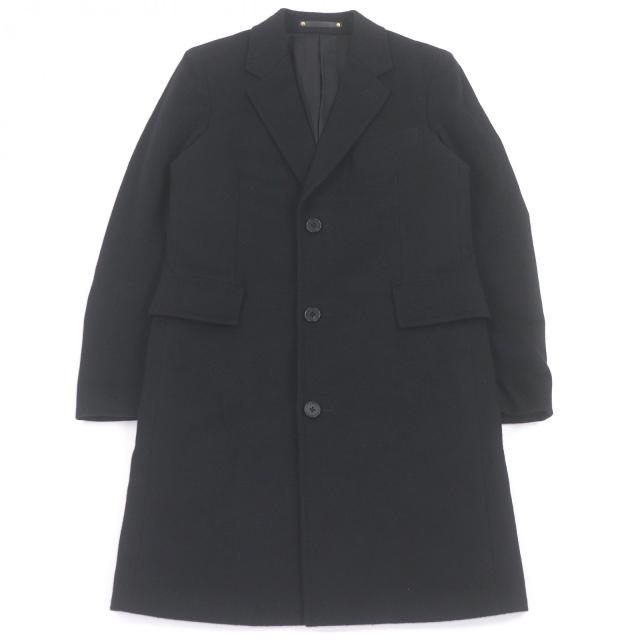 極美品□Paul Smith ポールスミス カシミヤ100％ シングル チェスターコート ロングコート ブラック S 日本製 正規品 メンズ オススメ◎