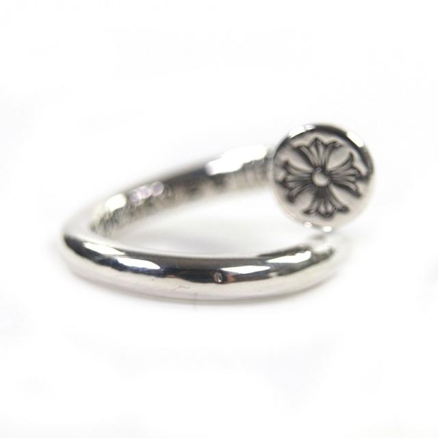 美品▼CHROME HEARTS クロムハーツ NAIL FLAT ネイルフラットリング　 CHプラス 925 リング・指輪 シルバー 日本サイズ8号相当 重量5.8g_3