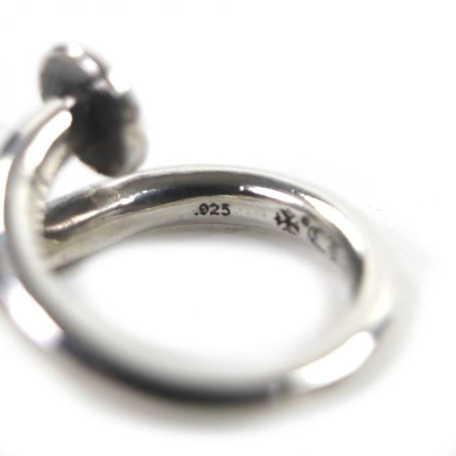 美品▼CHROME HEARTS クロムハーツ NAIL FLAT ネイルフラットリング　 CHプラス 925 リング・指輪 シルバー 日本サイズ8号相当 重量5.8g_4
