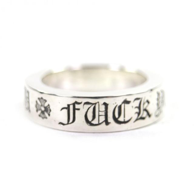 美品▼CHROME HEARTS クロムハーツ スペーサーリング FUCK YOU 6mm 925 リング・指輪 シルバー 日本サイズ16号相当 重量11.9g メンズ_1