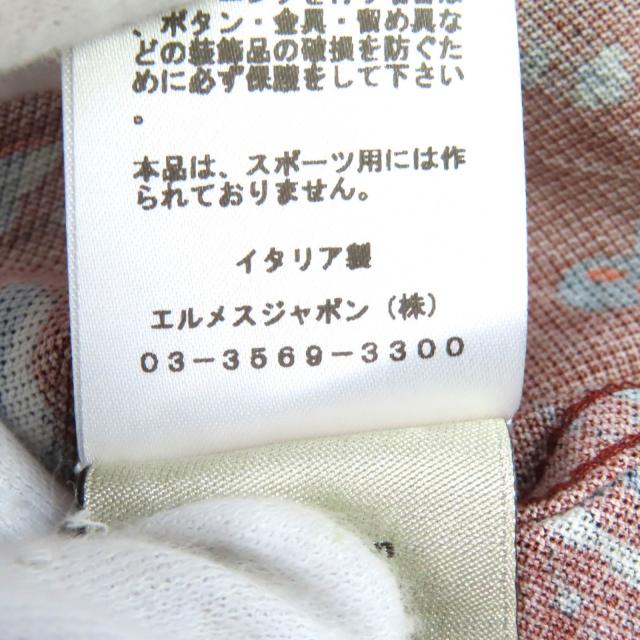 極美品△HERMES エルメス 22AW 22-5761 コットン100％ 総柄デザイン 半袖ポロシャツ ブラウン L 正規品 メンズ_8