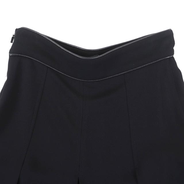 極美品◇GUCCI グッチ 596968 レザー使い インターロッキングG ホースビット プリーツ パンツ ブラック 36 イタリア製 正規品 レディース_3