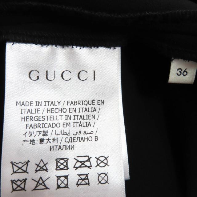 極美品◇GUCCI グッチ 596968 レザー使い インターロッキングG ホースビット プリーツ パンツ ブラック 36 イタリア製 正規品 レディース_7
