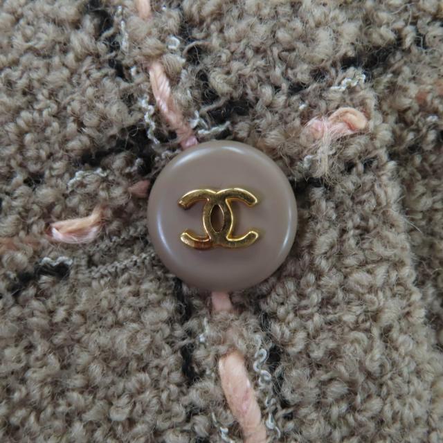 美品☆CHANEL シャネル ヴィンテージ 95A P05818V04372 ココボタン ツイードジャケット ワンピース アンサンブル ブラウン系 40 正規品_7